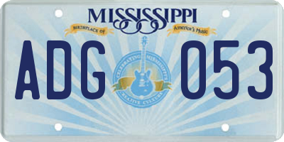 MS license plate ADG053