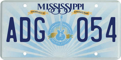 MS license plate ADG054
