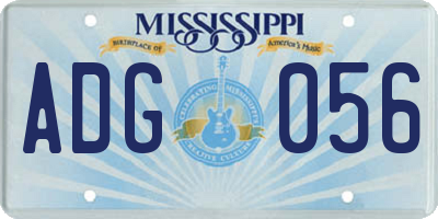MS license plate ADG056