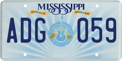 MS license plate ADG059