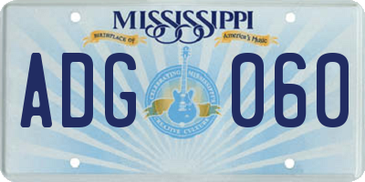 MS license plate ADG060