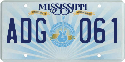 MS license plate ADG061