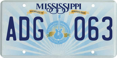 MS license plate ADG063