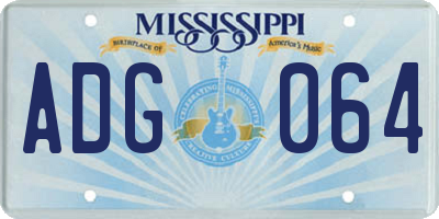 MS license plate ADG064