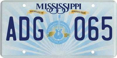 MS license plate ADG065