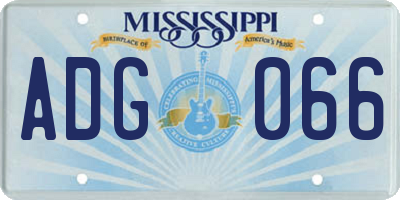 MS license plate ADG066