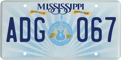 MS license plate ADG067