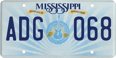 MS license plate ADG068