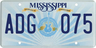 MS license plate ADG075