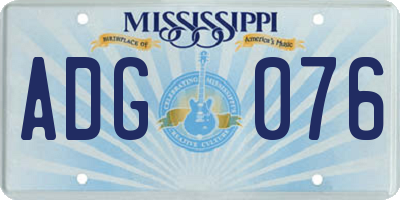 MS license plate ADG076