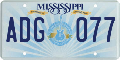 MS license plate ADG077