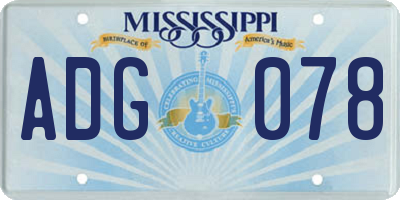 MS license plate ADG078
