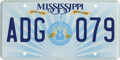 MS license plate ADG079