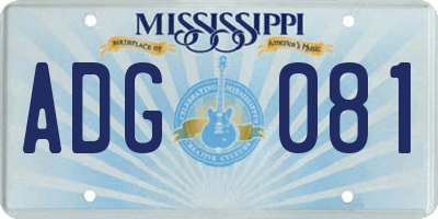 MS license plate ADG081