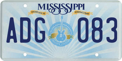 MS license plate ADG083