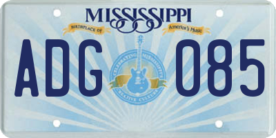 MS license plate ADG085