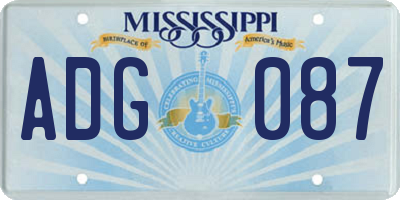 MS license plate ADG087