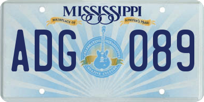 MS license plate ADG089