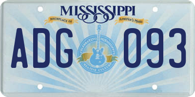 MS license plate ADG093