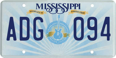 MS license plate ADG094