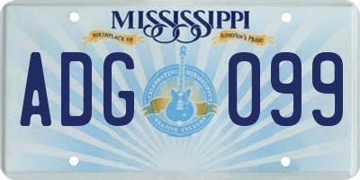 MS license plate ADG099