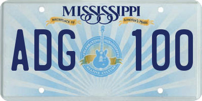 MS license plate ADG100