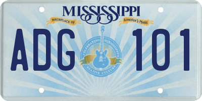 MS license plate ADG101