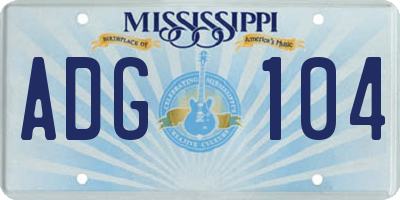 MS license plate ADG104