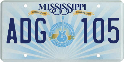 MS license plate ADG105