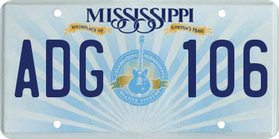 MS license plate ADG106