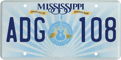 MS license plate ADG108