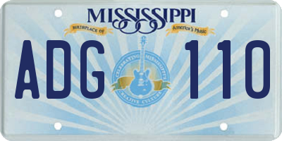 MS license plate ADG110