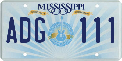 MS license plate ADG111