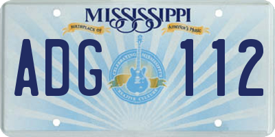 MS license plate ADG112
