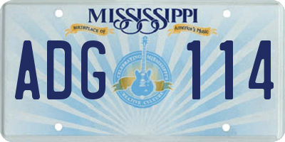 MS license plate ADG114