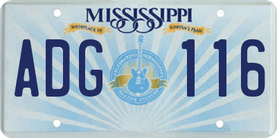 MS license plate ADG116