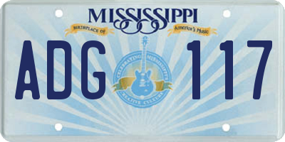 MS license plate ADG117