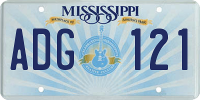 MS license plate ADG121