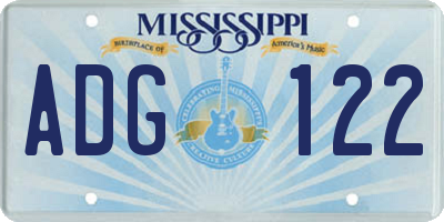 MS license plate ADG122