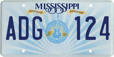 MS license plate ADG124