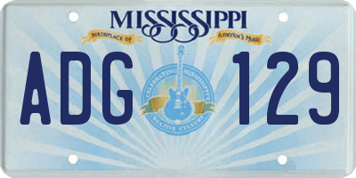 MS license plate ADG129