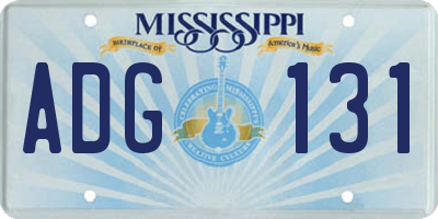 MS license plate ADG131