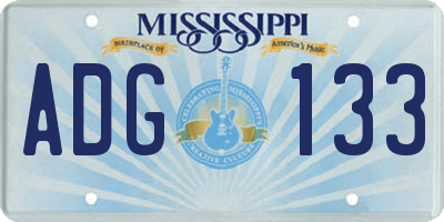 MS license plate ADG133