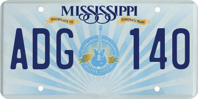 MS license plate ADG140