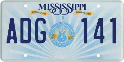 MS license plate ADG141