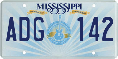 MS license plate ADG142
