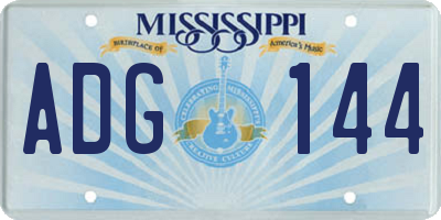 MS license plate ADG144