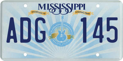 MS license plate ADG145