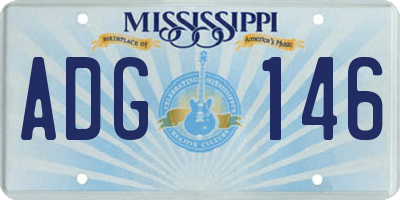 MS license plate ADG146