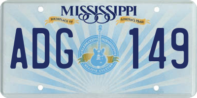 MS license plate ADG149